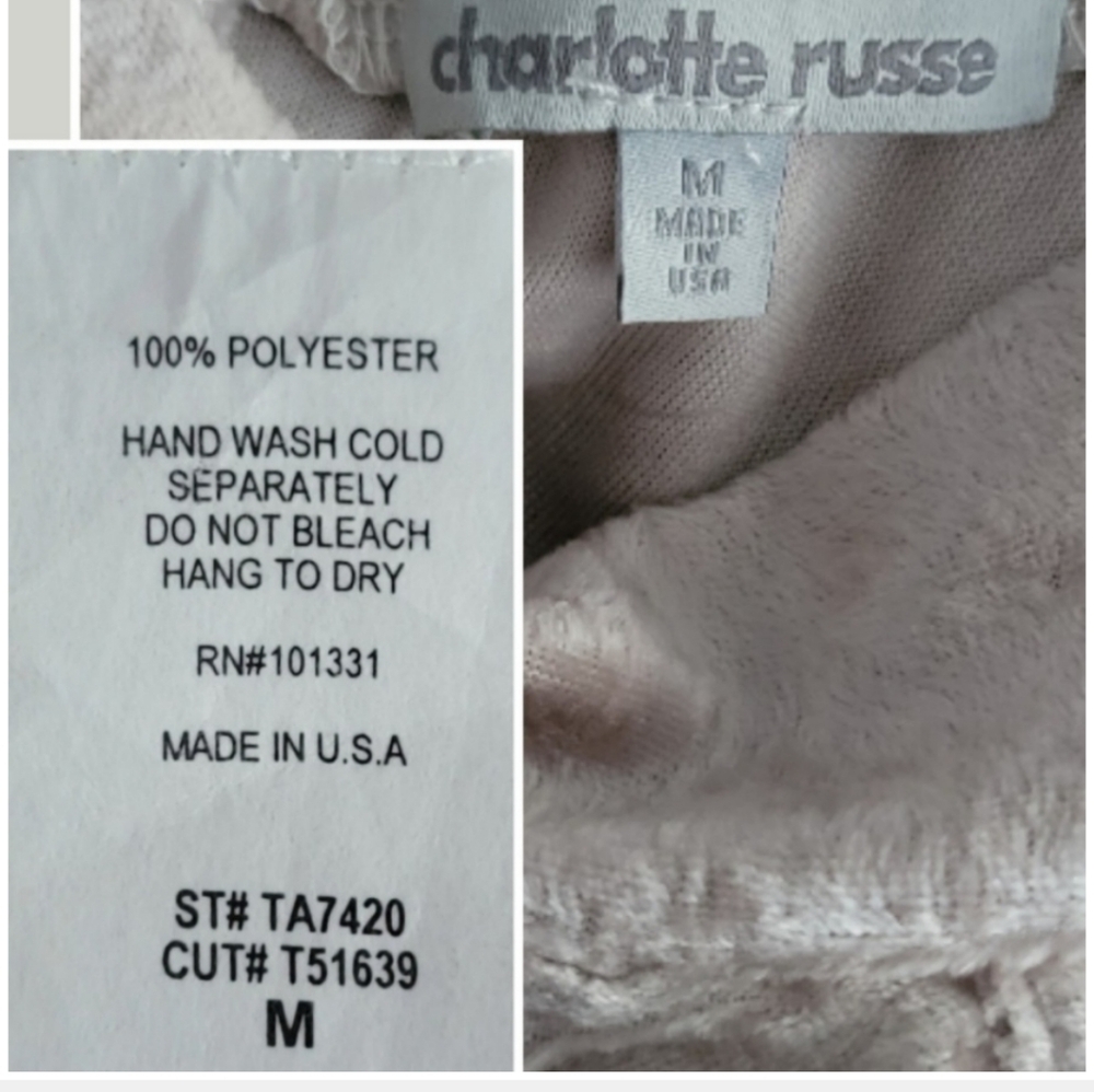 Charlotte Russe Gray Floral Velvet Keyhole Bodysuit, Size M - Picture 3 of 8
